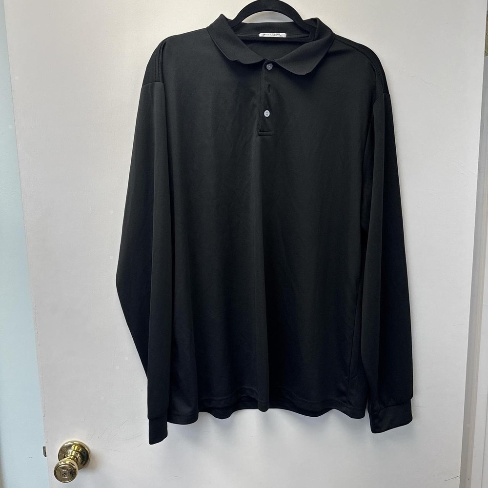 Black long sleeve polo shirt